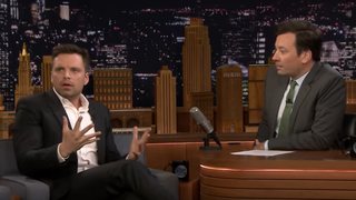 Sebastian Stan talks gaming the press and spinning off with Anthony Mackie on <i>The Tonight Show</i>